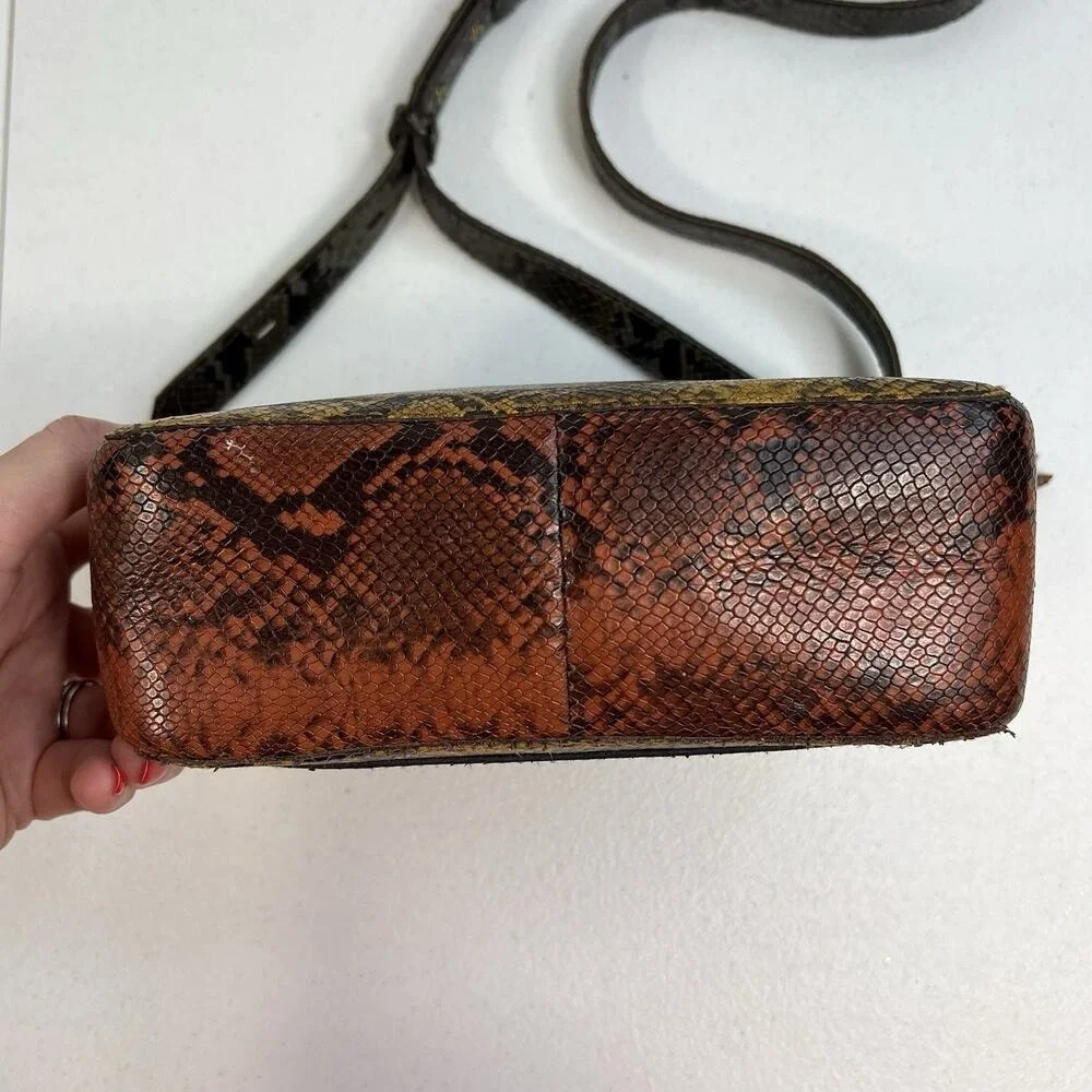 Madewell The Transport Camera Bag Colorblock Snake‎ Embossed Edition Rusted Tin